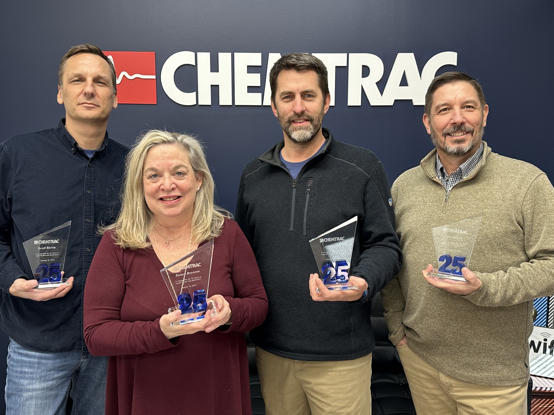 Chemtrac Celebrates Remarkable Milestone: Four Employees Reach 25-Year Anniversary